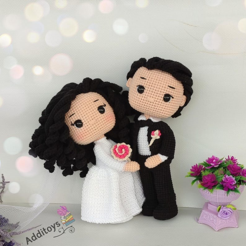 Crochet Pattern, Amigurumi Pattern, amigurumi doll, wedding crochet, wedding doll pattern, amigurumi wedding, crochet wedding doll, crochet bride groom, bride groom pattern, crochet doll, crochet doll pattern, digital download, bride and groom doll