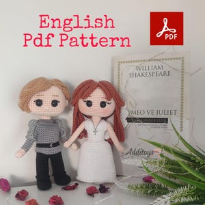 Crochet Pattern Romeo and Juliet, Amigurumi Pattern for Wedding