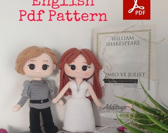 Crochet Pattern Romeo and Juliet, Amigurumi Pattern for Wedding