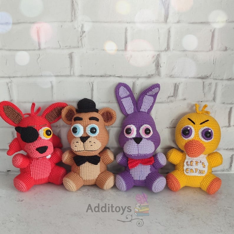 FNAF Crochet Pattern, Freddy, Bonnie, Foxy, Chica (PDF Pattern) - Etsy