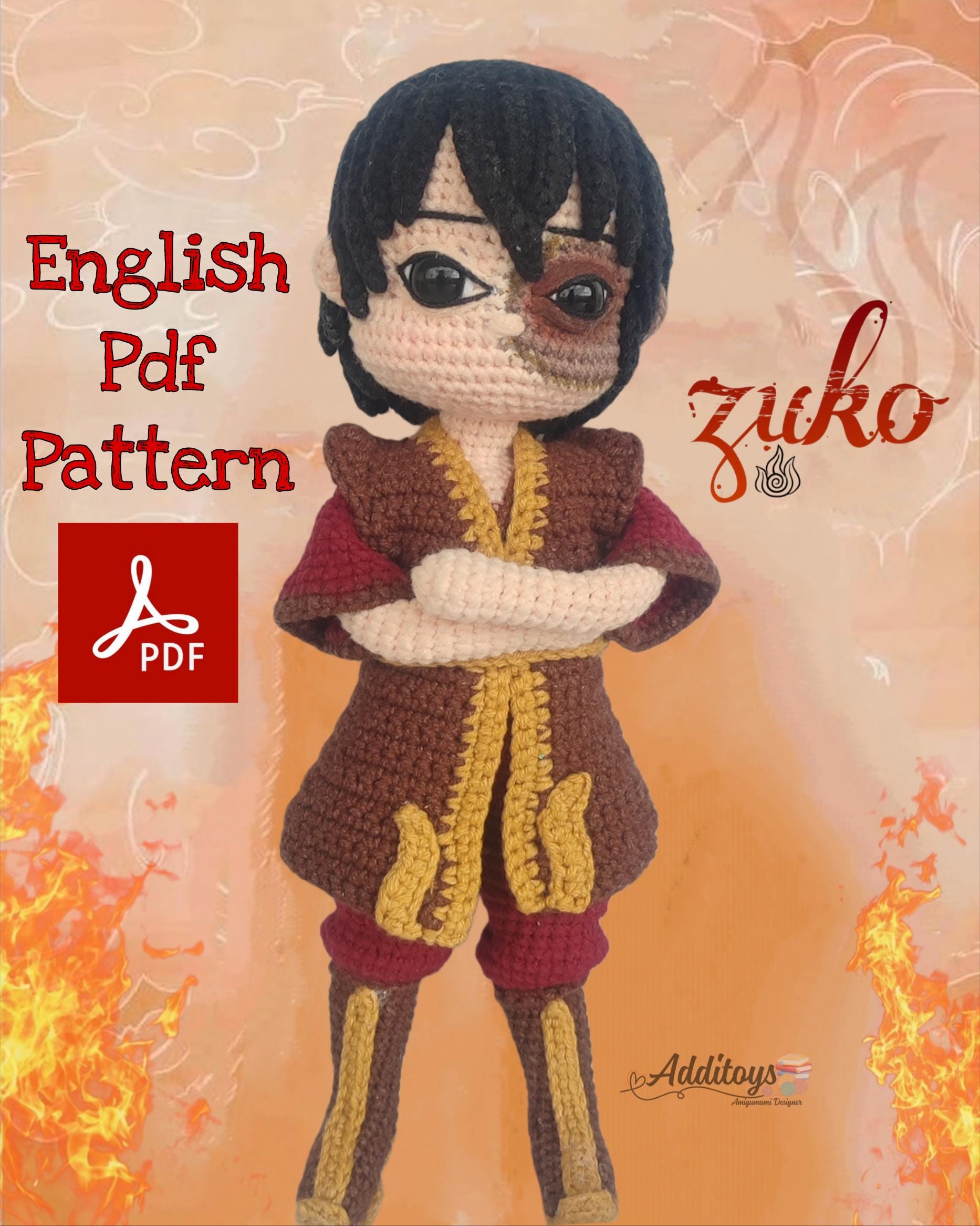 Zuko Crochet Pattern: Avatar Amigurumi Doll (PDF Digital Download