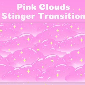 Pink Cloud Stinger Transition Twitch for Stream, Vtuber, Video, OBS