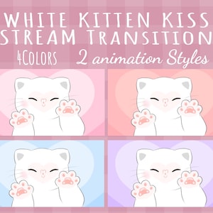 Kitty Kiss Transition OBS Pastel Pink, Peach, Blue, Purple Heart Back