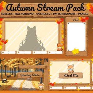 Fall Stream Pack Twitch,Autumn Overlay Thanksgiving Twitch Package