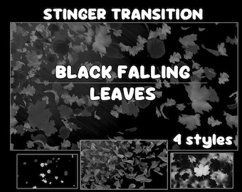 Falling Leaves Stinger Transition: Black & White Stream Overlay (webm Files) (Digital Download