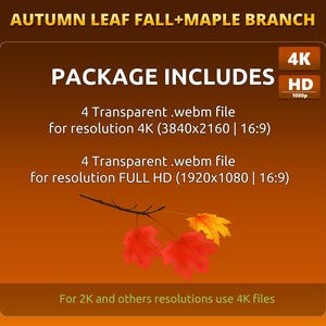 Autumn Leaf Fall + Animated Maple Branch - Red Orange Autumn Fall ...