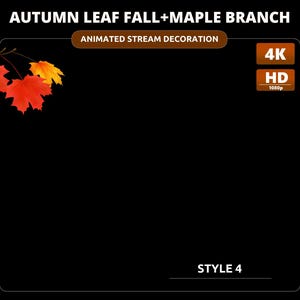 Autumn Leaf Fall + Animated Maple Branch - Red Orange Autumn Fall ...