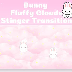 Stinger Transition Bunny Pink Cloud for Twitch Video OBS Stream