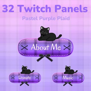 Twitch Panels Lila Ästhetische Katze