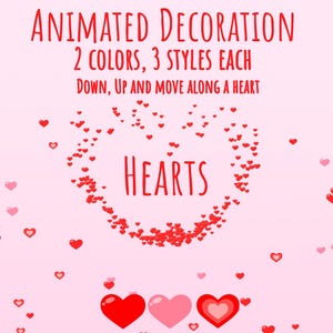 Hearts Animated Overlay Decoration Twitch, Valentine&#39;s Overlay, Animated Stream Decoration Heart Overlay, Hearts Twitch Overlay for Vtuber