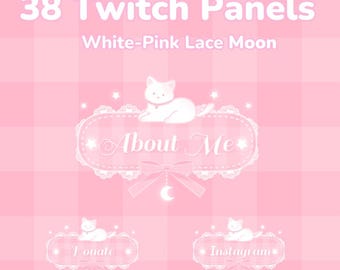 Painéis Twitch Pink Star Moon Cat (download digital)