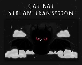 Cat Bat Stinger Transition: Spooky Halloween Twitch Stream (webm File)