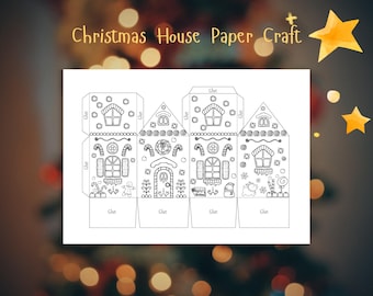 Christmas House Paper Craft, Kids Christmas craft