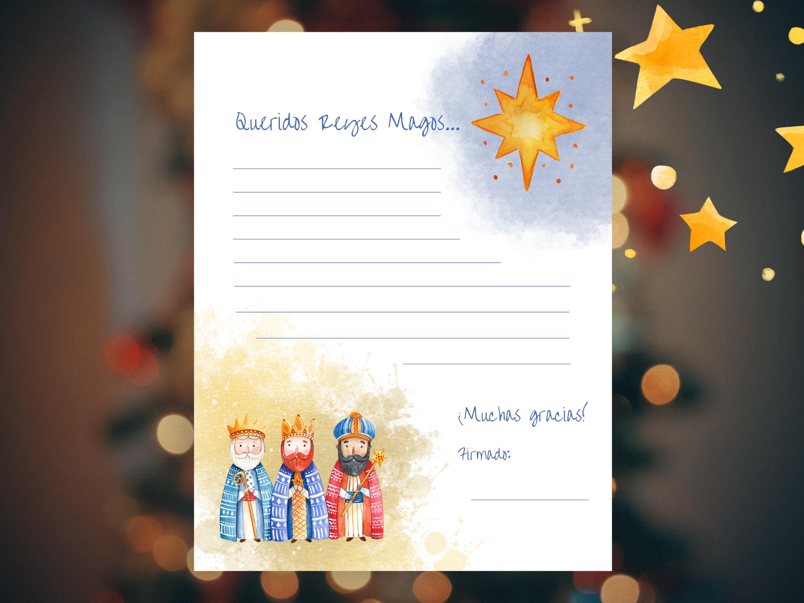 Three Kings letter with envelope - Carta a los Reyes Magos con sobre