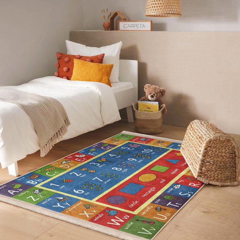 Playroom Carpet - Interactive Pattern   -Classroom Rug