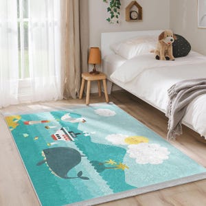 Personalizable Underwater Adventure - Playful Sea Patterns - Nautical Kids Carpet