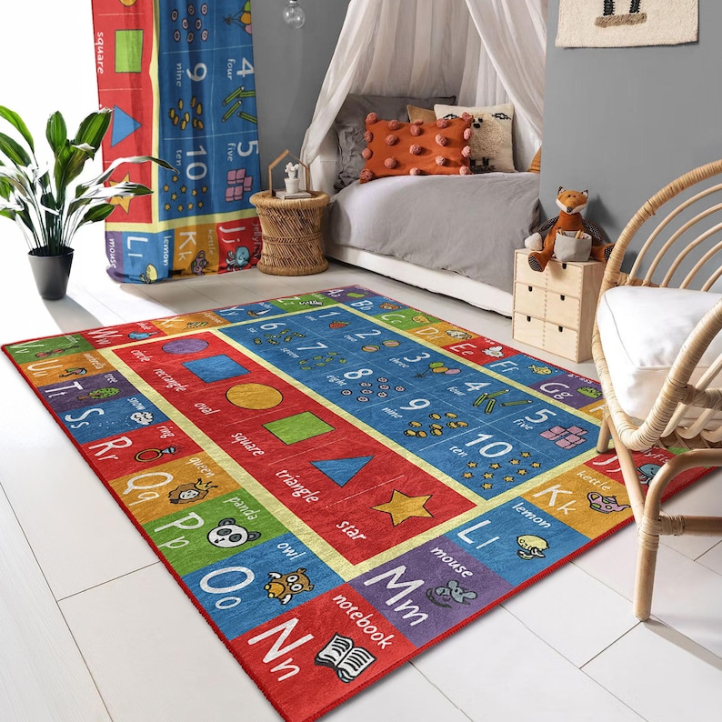 Alphabet Design Carp - Fun Learning Mat - Playroom Carpet