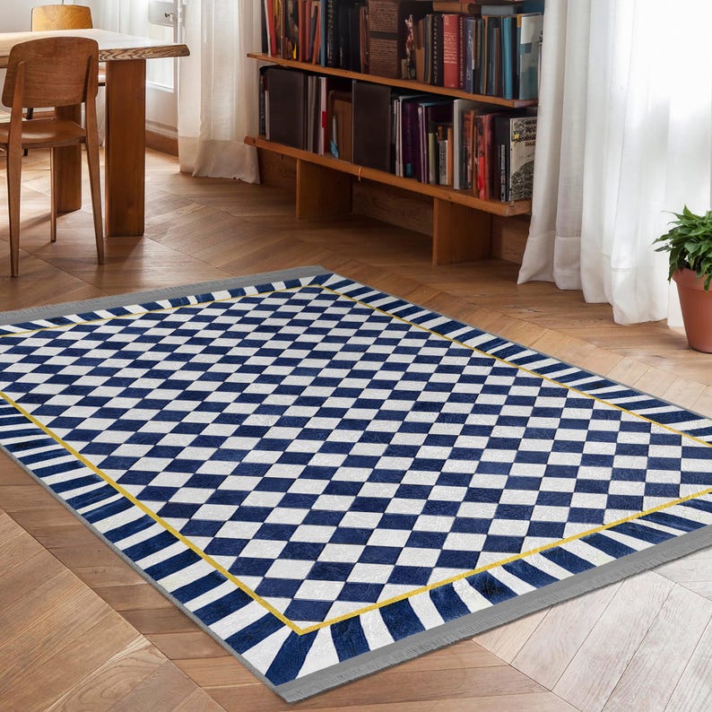 Elegant Runner - Blue Door Mat - Chic Interior Carpet Gifts