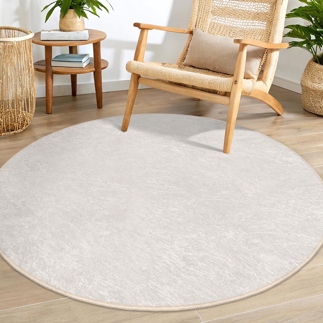Texture Round Rug Complex Elegant Neutral Texture Round Rug - Subtle Abstract Circle Carpet ...
