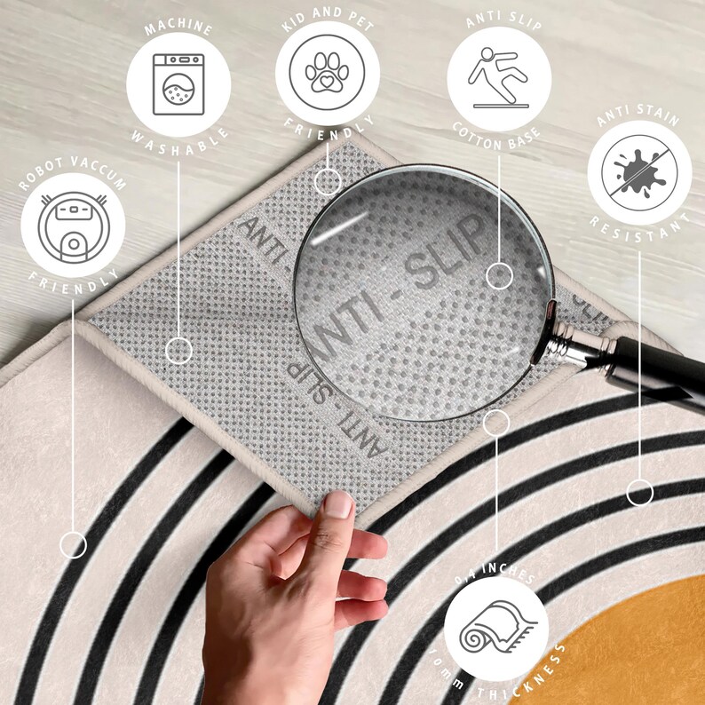 Contemporary Round R Circle- Boho Circle Carpet Carpet - Trend Sun Round Rug