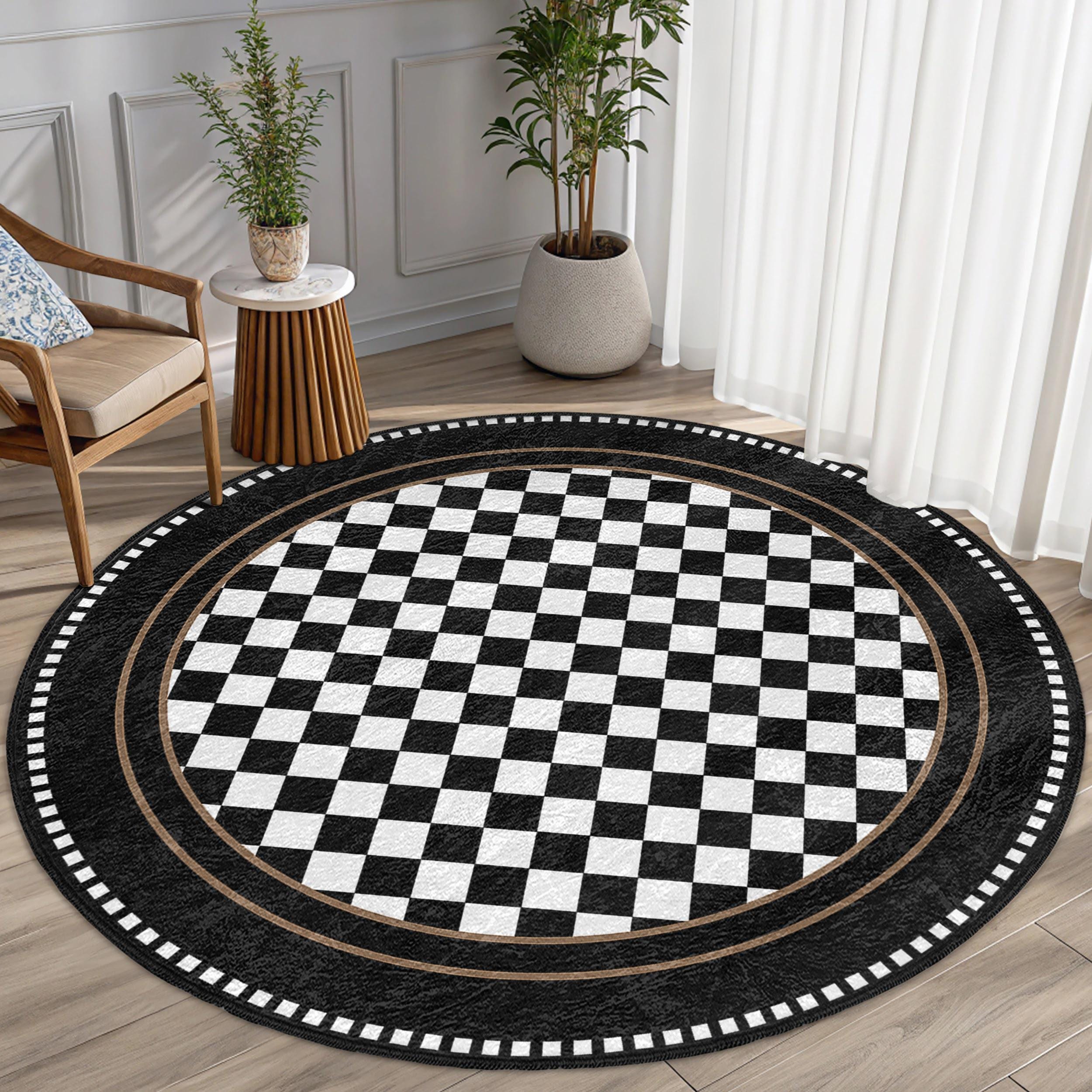ラグ・カーペット Kyne Stamp Circle Rug by ROOM Black Kyne Stamp