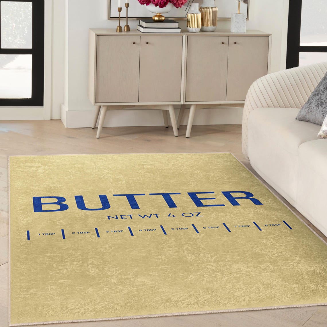 Butter Culinary Accent Rug - Kitchen Oil Slip Proof Rug - Retro ...