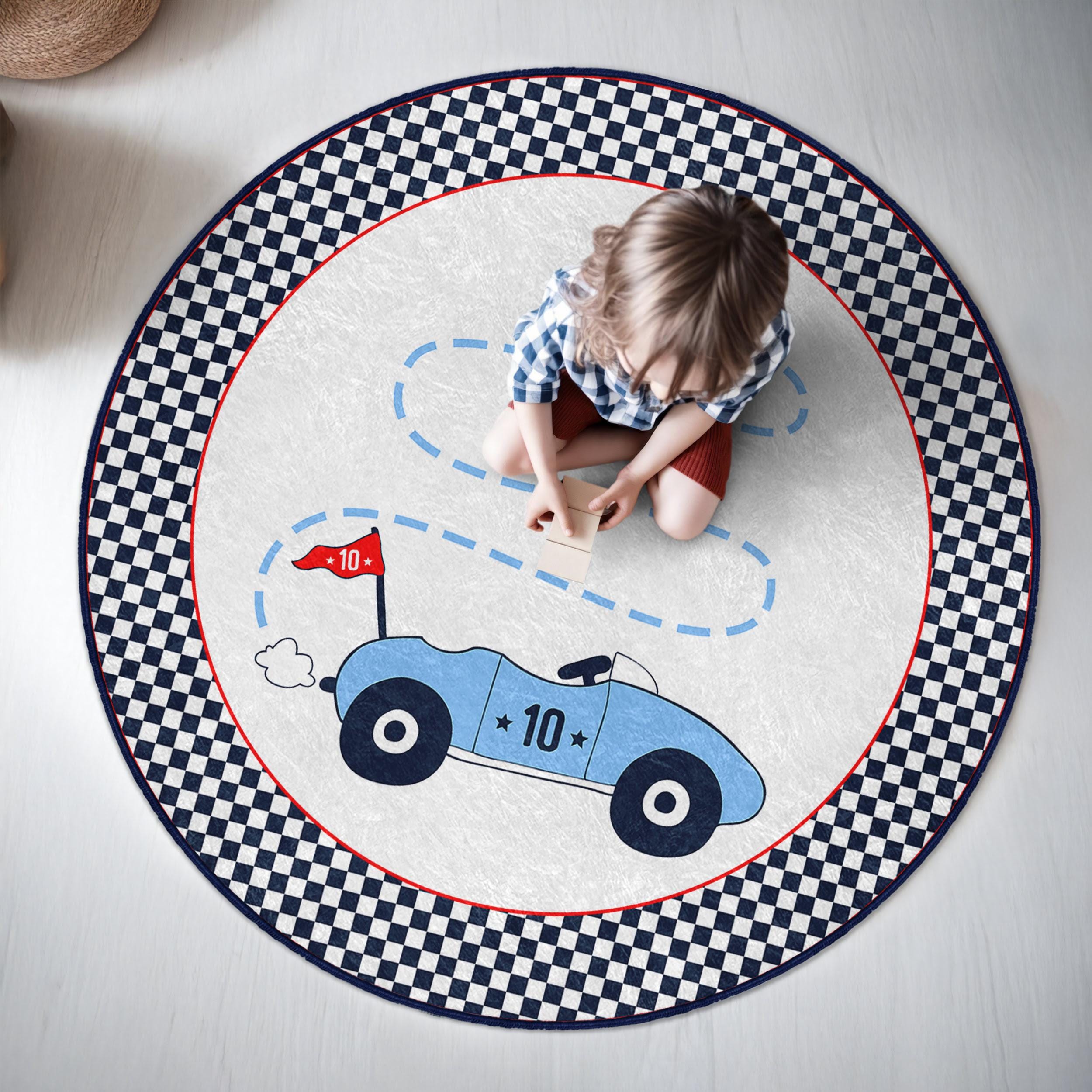 Kindertapijt Racebaan Auto Design - Rood 140x200 Cm Korte Pool Speelkleed