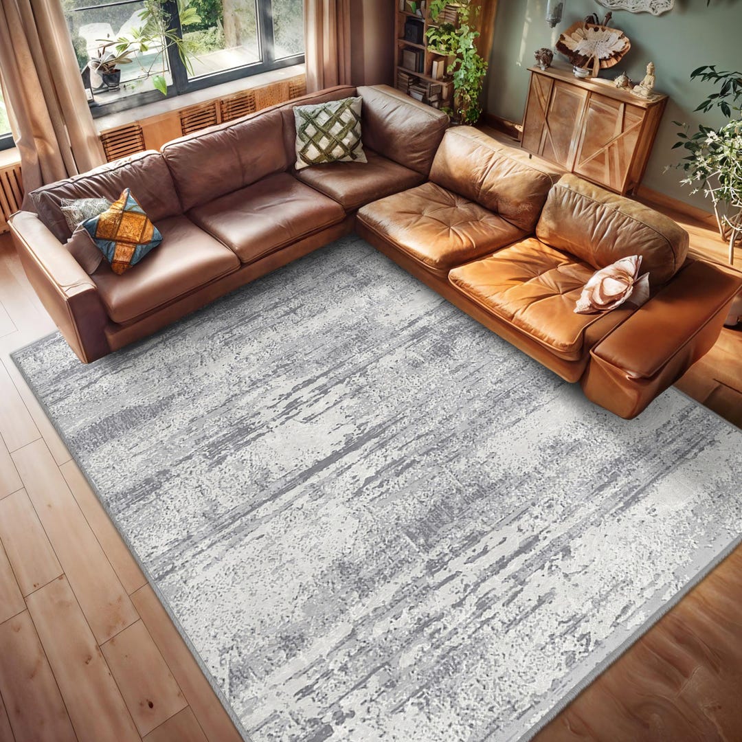 Heavy Texture Area Rug Elegant Marble Texture Area Rug - Distressed Grey Design Carpet ...