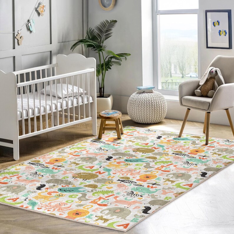 Woodpecker Beaver Ru - Anti Slip Kids Mat - Bright Nursery Rug Gifts