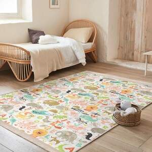 Washable Kids Rug Playful Area Mat ABC Toddler Rug