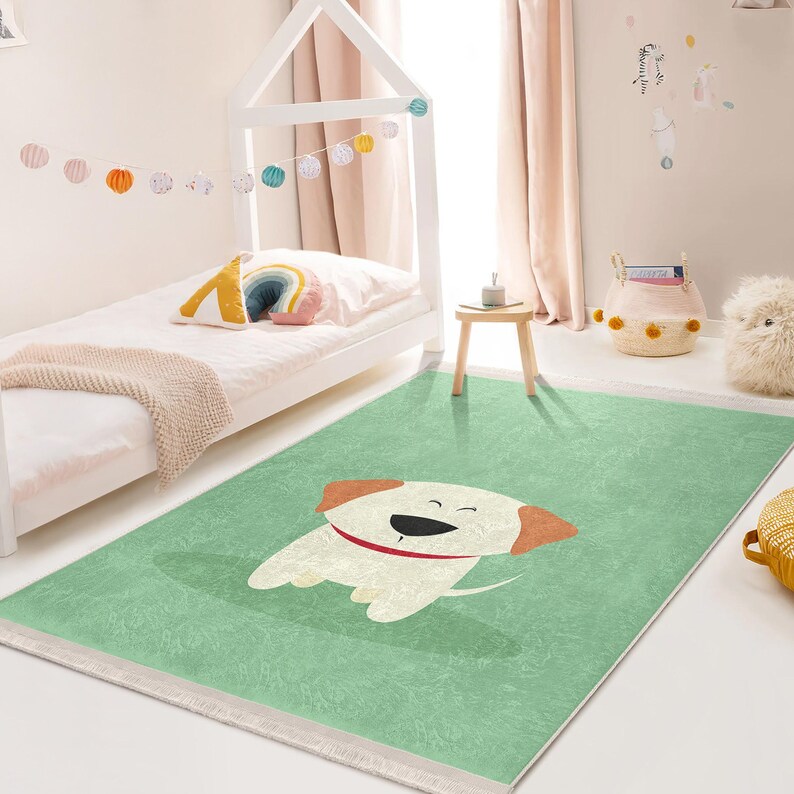Easy Clean Rug Adorable Pet Mat Toddler Bedroom Carp