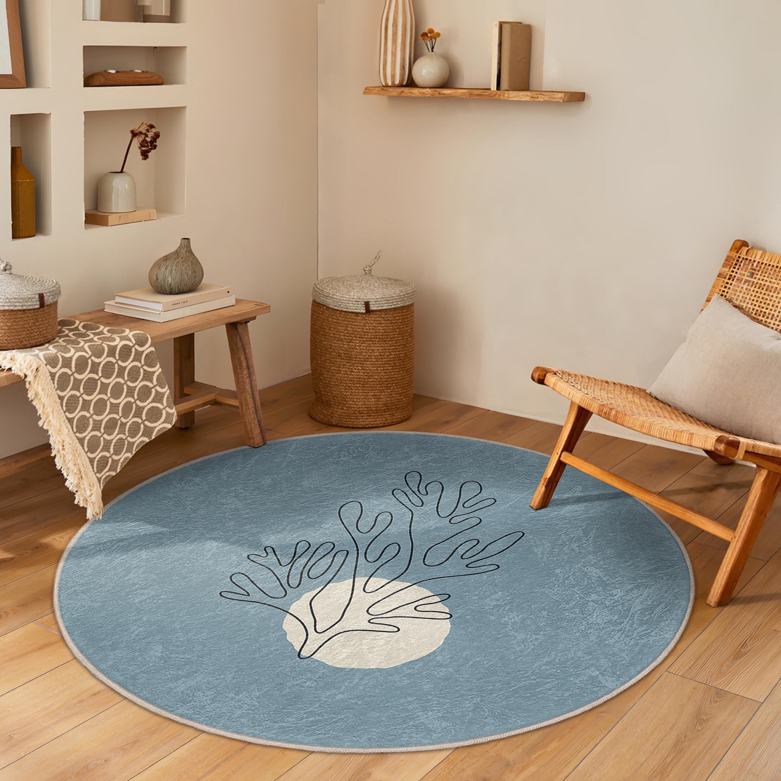 Rond vloerkleed Scandinavisch - Contour Curve grijs
