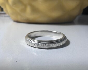 925 Sterling Silber Fidget Spin Ring | Handgefertigte Strukturierte Band