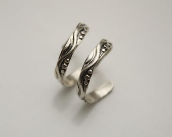 Handgemachte gehämmert Sterling Silber Daumen Ring | Verstellbares offenes Band