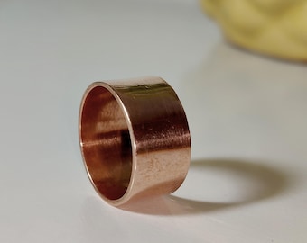Boho Kupfer Daumen Ring | Breites massives Kupferband | Handgemachte Heilung Ring für Arthritis | Minimalist Fingerring | Geschenk für Sie
