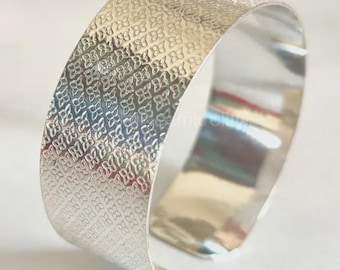 Breiter Boho Armreif aus Silber 925 - handgemachter verstellbarer Tribal Armreif für Frauen, Statement Schmuck