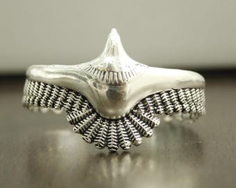 925 Sterling Silber Adler Manschette Armband | Handgefertigtes verstellbares Herren Armband | Tiergeist Schmuck | Bold Silber Armband für Ihn