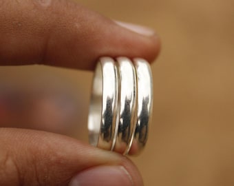 Handgemachter Bandring aus Sterlingsilber – Breit, Zierlich, Fidget-Style, schlichtes Design – kostenloser Versand
