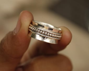 Handgemachter Sterling Silber Spinner Ring - Handgemachter Statement Ring