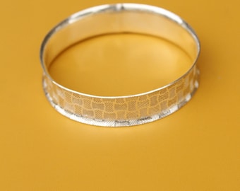 Handgefertigter Sterling Silber Armreif – Massives 925er Silber Armband mit Einzigartigem Design | Stapelbarer Boho Schmuck
