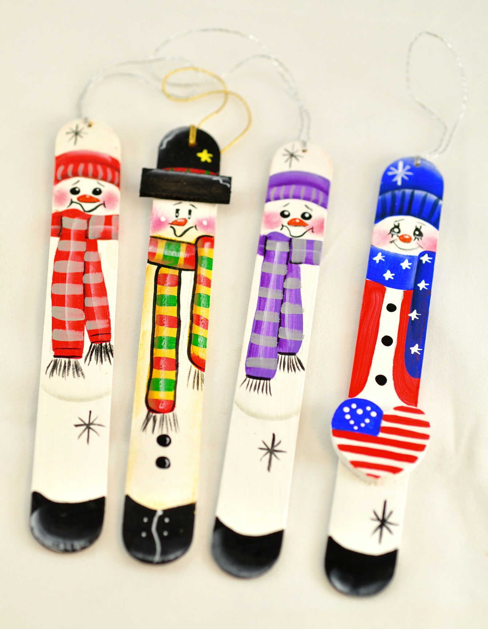 SNOWMAN Collection Hand Painted Tongue Depressor Christmas Etsy