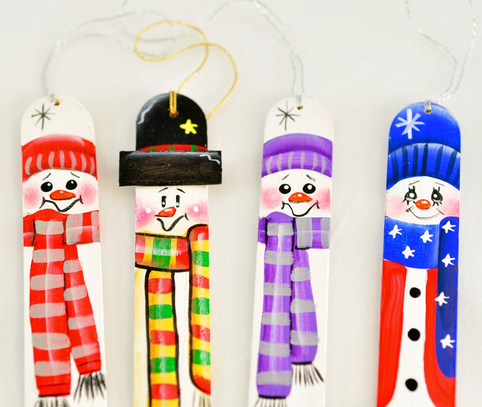 SNOWMAN Collection Hand Painted Tongue Depressor Christmas Etsy