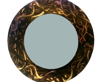 21.5 inch Shimmering Patina Steel Accent Mirror