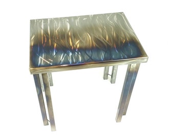 Contemporary Steel Side Table, Double leg