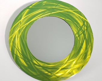 14" lime green accent mirror