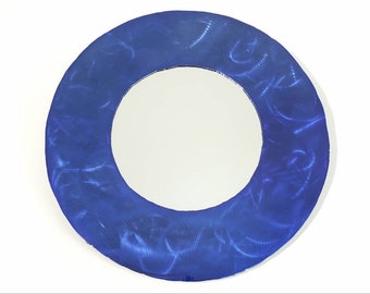 15" Blueberry blue/purple Steel Frame Mirror