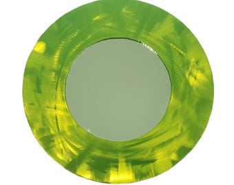 14" Lime Green Accent Wall Mirror