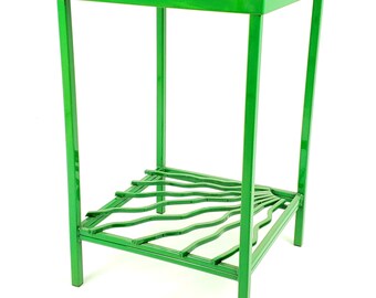 Deep Lime Green Side Table Sun Shelf Bold Colorful Accent