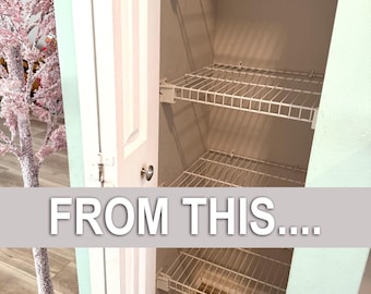 Wood Shelf Covers - Wire Shelf Cover - Custom Wood Shelf covers for Pantry, Bathroom, Linen Closet or Laundry