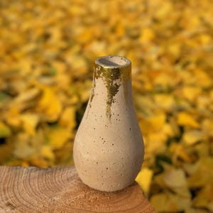 Concrete Vase with Gold Accents Gift – Minimalist Decorative Piece for Home & Office Decor